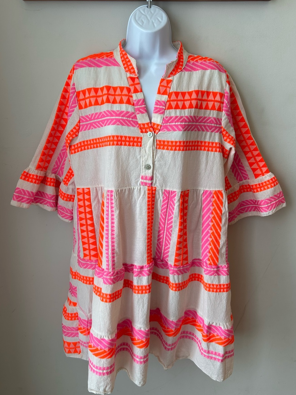 Cotton Made in Italy Resort Tunic Dress Boho Resortwear Vacation Euro